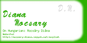 diana mocsary business card